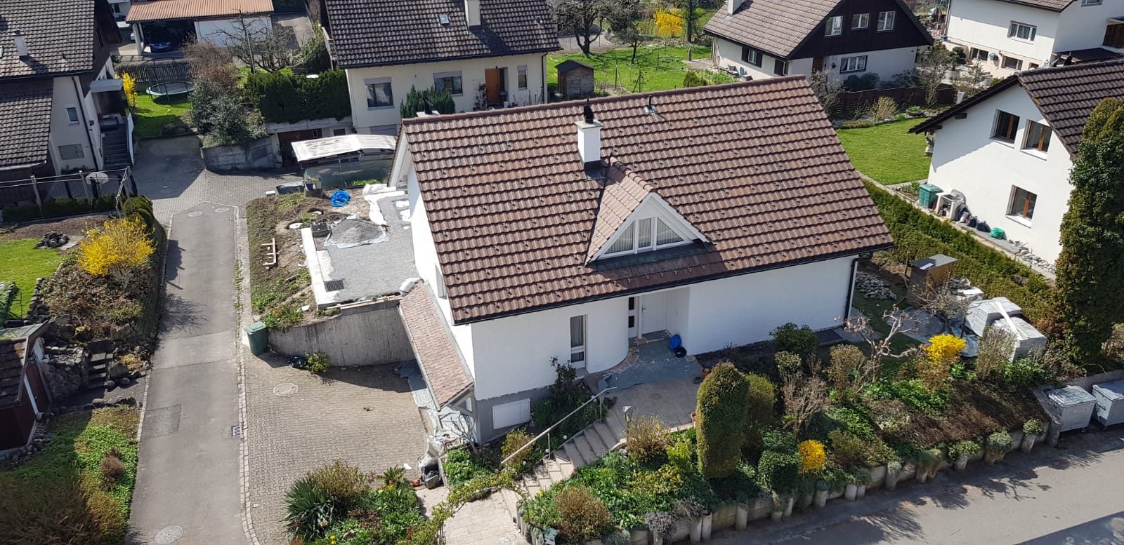 Einfamilienhaus von oben
